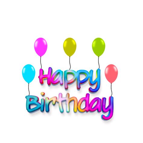 Happy Birthday Text Png With Balloon Png 3d