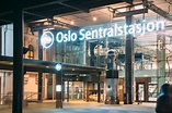 Oslo, Norway. Night View of Oslo Central Station Railway Station ...