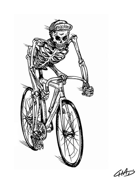 All Things Bicycles Skeleton Cycling Cool Graphic Cyclinggraphic