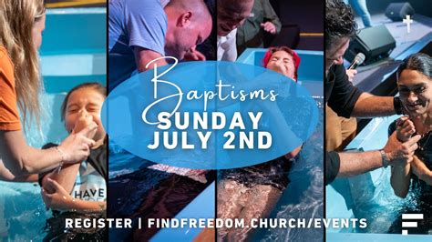 water baptism service — freedom church