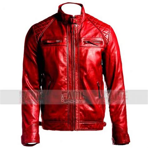 Men Cafe Racer Real Blue Leather Biker Jacket Fame Jackets