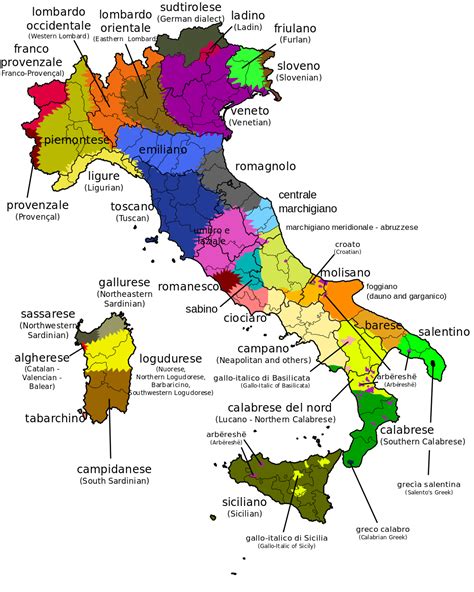 Maps On The Web Italian Dialects Language In Italy Learning Italian