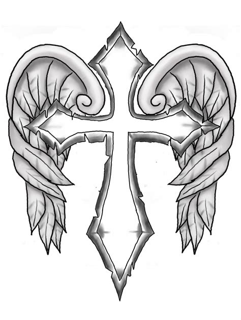 Drawings Of Crosses With Wings Clipart Best