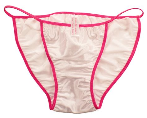 Katie And Lauras Fancy Satin Panties String Bikini Panties