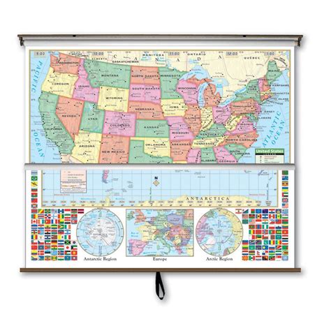 Universal Map Primary Wall Map Combo Us World And Reviews Wayfair