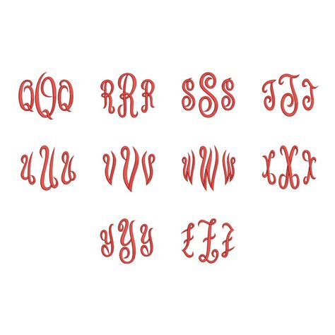 Empress Monogram Embroidery Font 3 Size Font Machine Etsy