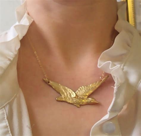Items Similar To Gold Hummingbird Necklace With Gold Filled Chain