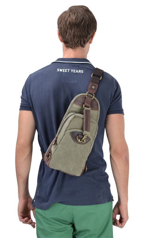 These crossbody bags and slings keep your essentials close at hand. Gootium Mens Canvas Genuine Leather Cross Body Chest Pack ...
