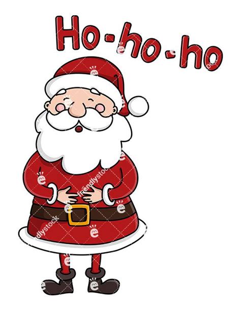 Cute Santa Claus Laughing Ho Ho Ho Cartoon Clipart Vector
