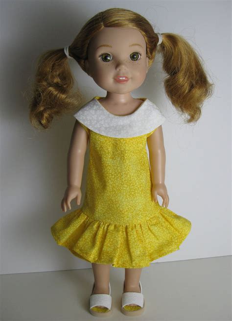 Wellie Wisher Yellow And White Dress And White Sandals Etsy Yellow
