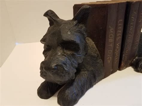 Vintage Style Very Heavy Large Cast Iron Scottie Bookends Scotty Westie