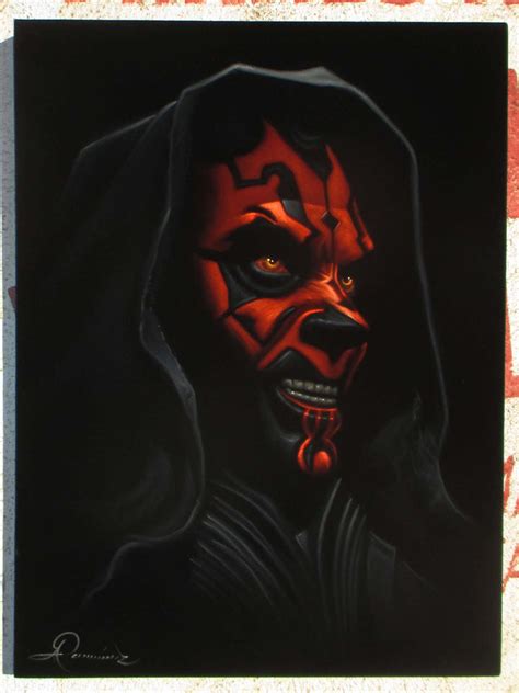 Darth Maul Portrait Star Wars The Phantom Menace Original Oil Paint