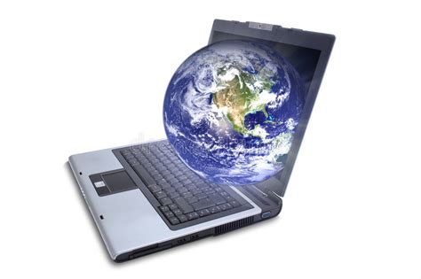 Laptop Globe Stock Photo Image Of Studio Close Internet 1123846