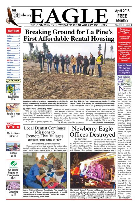 The Newberry Eagle April 2018 By The Newberry Eagle And Eagle Highway