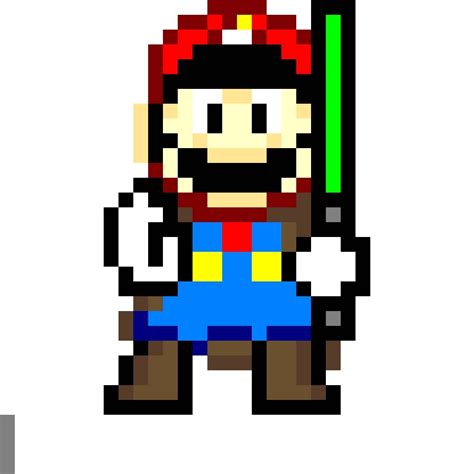 Super Mario Jedi Star Wars Mash Up Pixel Art 8 Bit Pixel
