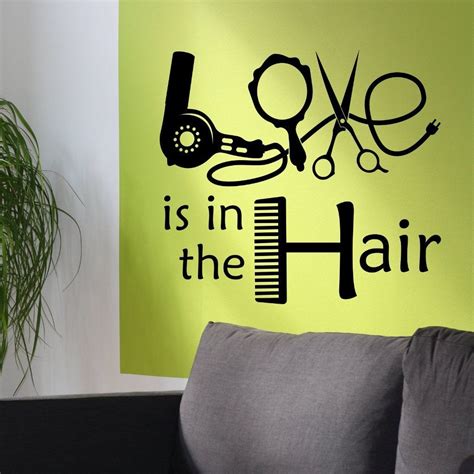 Wall Decal Love Is In The Hair Salon Decals Salon Wall Art Home Hair