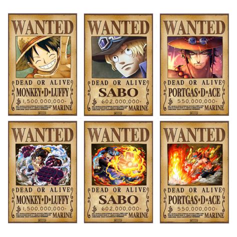 Mô Hình Giấy Poster Truy Nã 3 Anh Em Luffy Sabo Ace Ver 1 Ver 2
