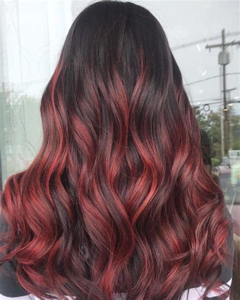 how to do red highlights on black hair ideas de closets