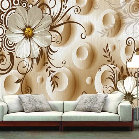 Hd Modern Flower Murals Wallpaper 5d Wall Mural For Living Room Tv Sofa