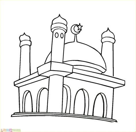 gambar mewarnai masjid nabawi terlengkap