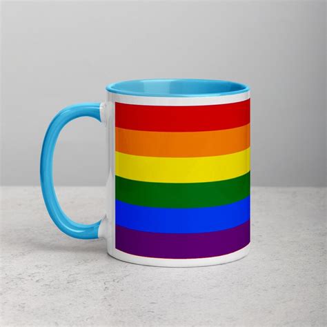 Rainbow Flag Pride Mug With Color Inside Pride Month Gay Etsy