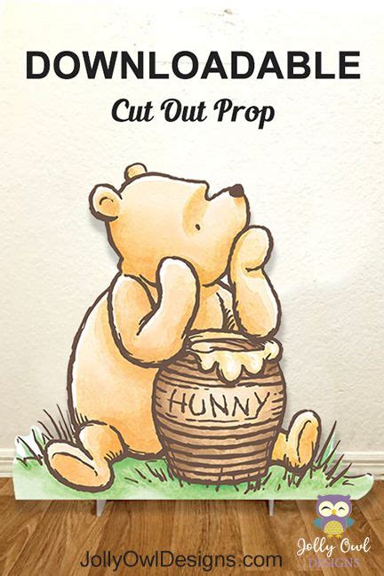 Classic Winnie The Pooh Eating Honey Hunny Jar Cutout Standee Prop