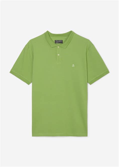 piqué regular polo shirt made from pure organic cotton green polos marc o polo