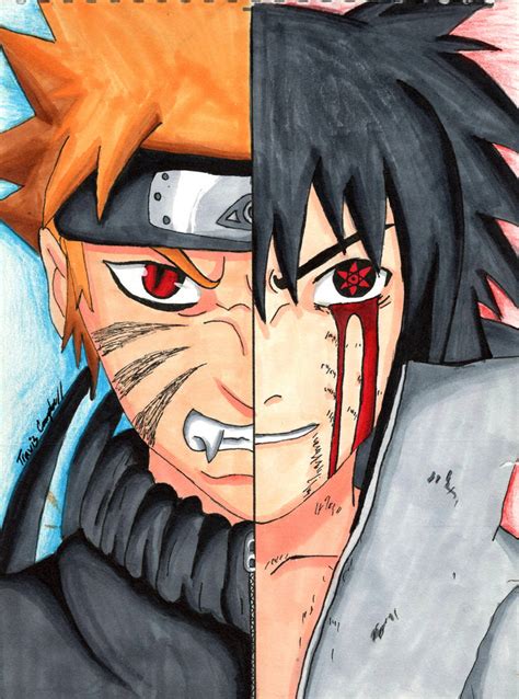 Naruto Sasuke Split By Sweatytryhard On Deviantart