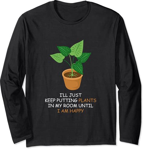 Plants Happy Plants Lover Long Sleeve T Shirt Uk Fashion
