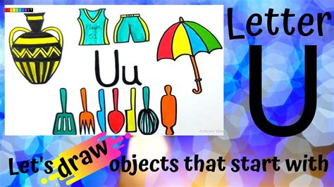 Lets Draw Objects That Start With Letter U Youtube
