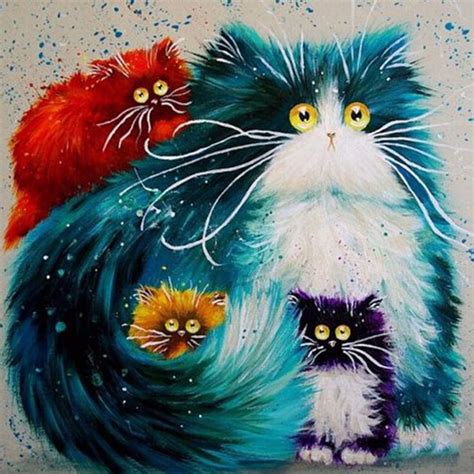 Abstract Cat Pictures Diy Oil Painting By Numbers Paintingandcalligraphy