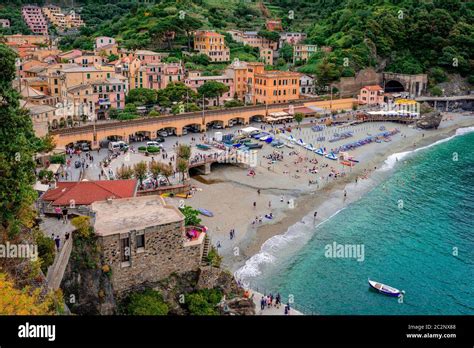 View Of The Village And The Beach Of Monterosso Al Mare It Is The