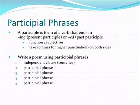 Ppt Participial Phrases Powerpoint Presentation Free Download Id