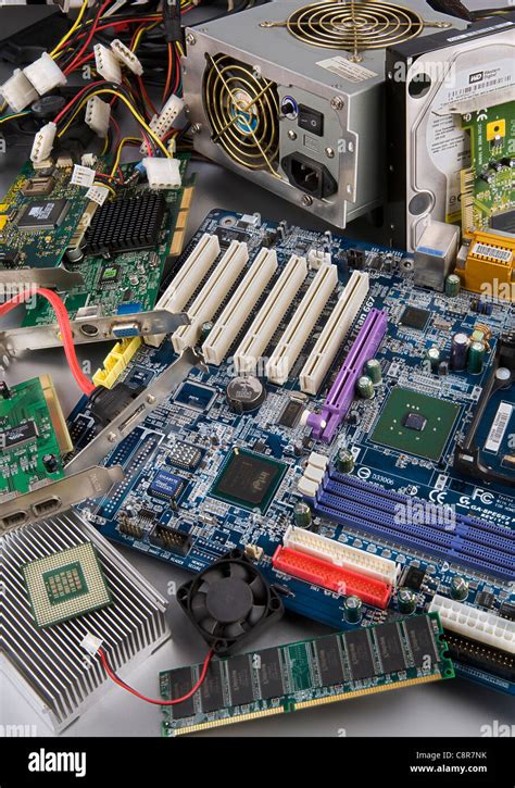 Old Computer Components Stock Photo Alamy