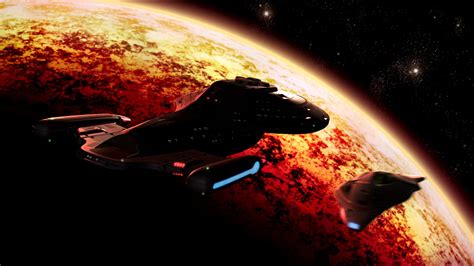 Space Ships On Planet Star Trek Uss Voyager Spaceship Space Hd