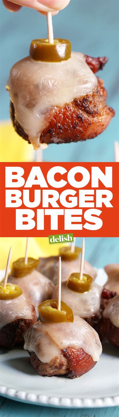 Bacon Burger Bites Recipe Food Recipes Food Finger Food Appetizers