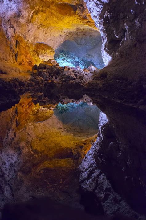 Cave Reflections Canary Islands Nature Lanzarote