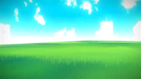 Anime Toon Grassfield Landscape Buy Royalty Free 3d Model By