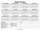 Yearly Calendar 2018 | Free Download and Print