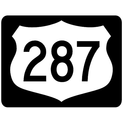 Highway 287 Sign With Black Border Sticker