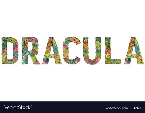 Word Dracula Decorative Entangle Object Royalty Free Vector