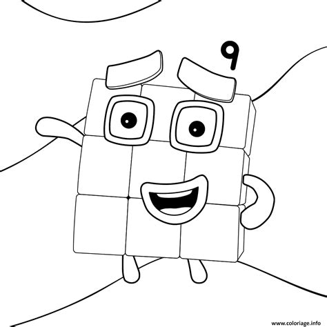 Coloriage Numberblocks Number 9