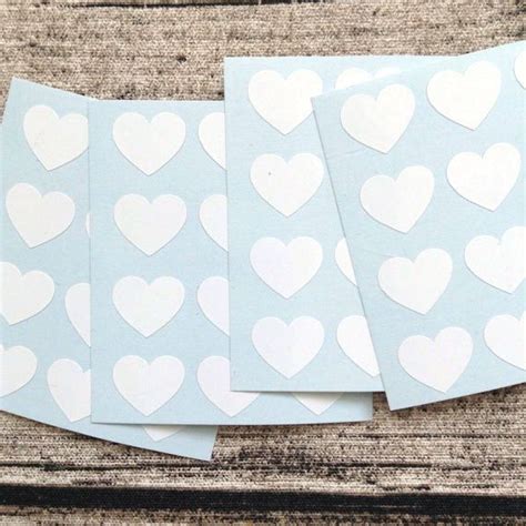 48 White Heart Stickers White Heart Mini Decals White Heart Envelope