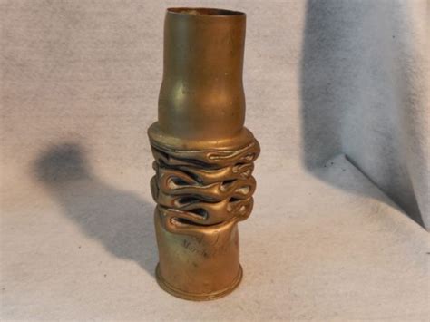 Military Shell Trench Art Vase Dated 1905 Artillery Brass Wwi Wwii
