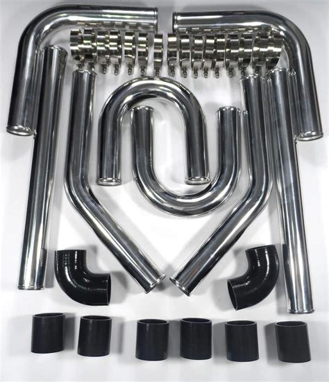 Universal Inch Mm Turbo Intercooler Aluminum Pipe Silicone Hose Kit
