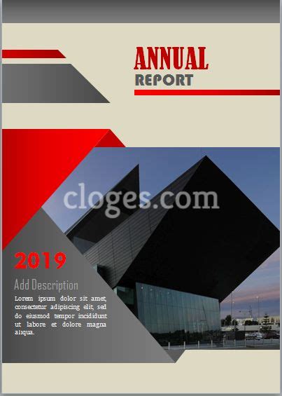 Annual Report Cover Page Template For Microsoft Word Cover Page