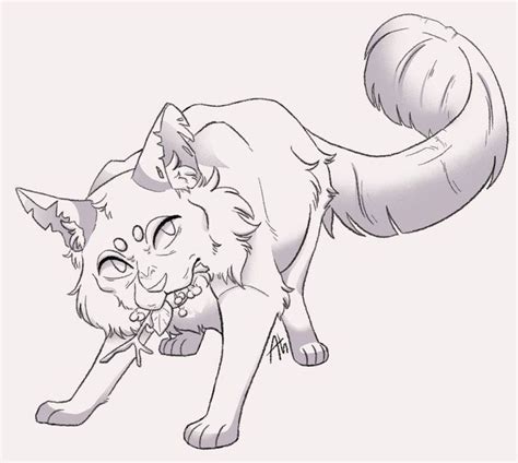 F U Ldd Cat Base Lineart Medicine Cat By Firamary On