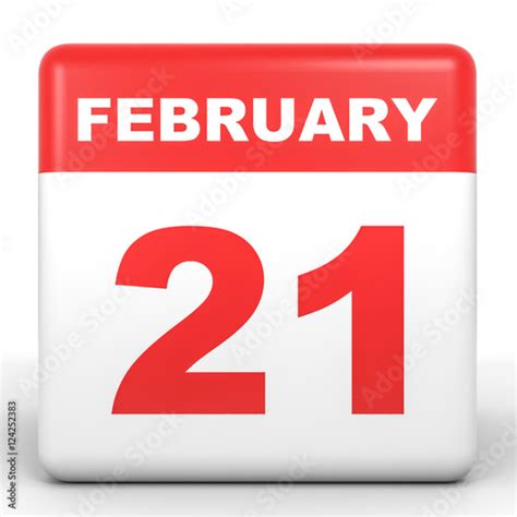 February 21 Calendar On White Background Buy This Stock