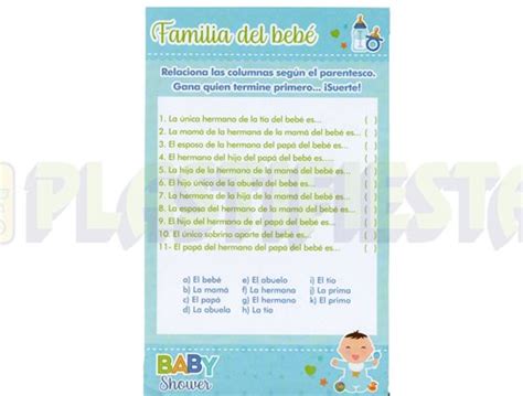 Juegos Juego Baby Shower Familia Del Beb Ni O Pz