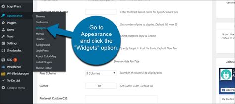 How To Add A Pinterest Sidebar Widget In Wordpress Greengeeks